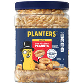 PLANTERS front packaging showing party-size jar and label benefits