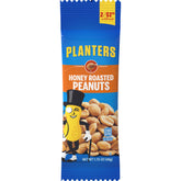 PLANTERS front packet view showing honey roasted flavor and easy grab convenience