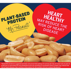 PLANTERS jar open with visible peanuts demonstrating resealable freshness benefit