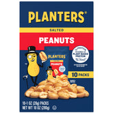 PLANTERS front box of 10 single-serve packs showing branding and convenience