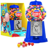 Playo front view of blue gumball machine showing colorful appeal and easy access