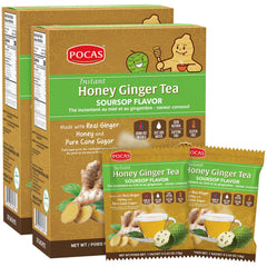 Pocas front packaging showing 2-pack and soursop flavor, quick convenience