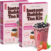 Pocas front packaging showing strawberry kit and quantity, quick home brewing benefit
