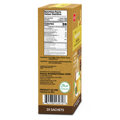 Pocas single-serve packet held in hand highlighting portability and easy use