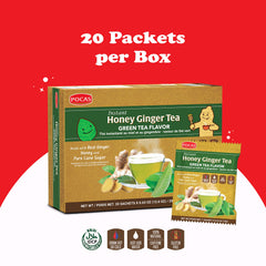 Pocas opened packet with spoonful of crystals demonstrating easy instant mixing