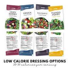 Pocket Flavors dressing poured over salad, fresh flavor without extra calories