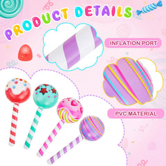 Poen large lollipops used as a photo backdrop creating instant party ambiance