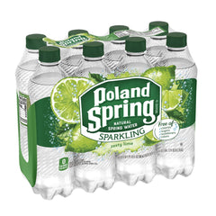 Poland Spring zesty lime front packaging showing bottle and label for refreshing on-the-go hydration
