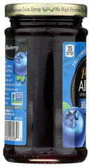 Polaner blueberry spread close-up texture showing fiber-rich consistency and spreadability