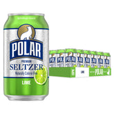 POLAR lime front packaging showing 18-pack and crisp branding for convenience