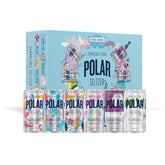 POLAR front packaging of 24-count mini cans showing variety and convenience