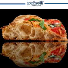 POLSELLI hands stretching pinsa dough illustrating high hydration and elasticity