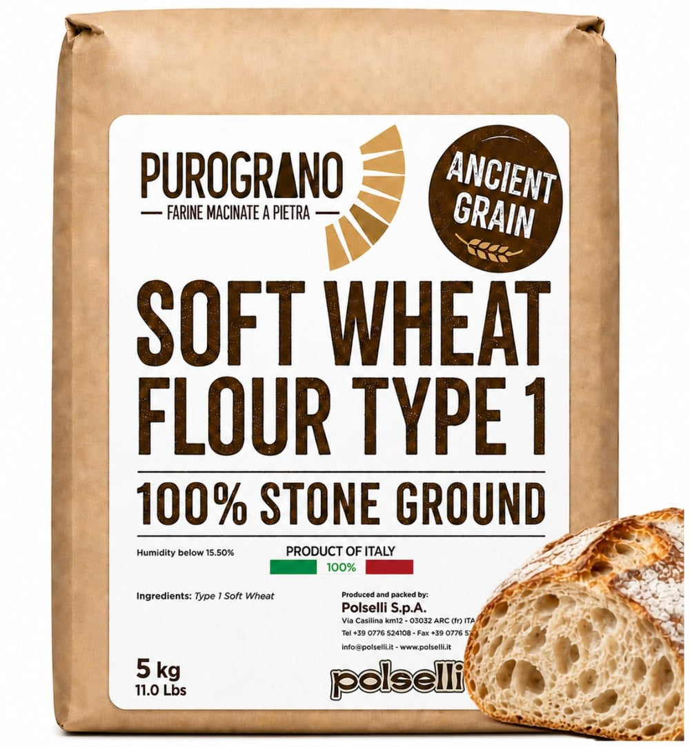 POLSELLI front packaging of PuroGrano 5 kg showing brand and rustic design benefits