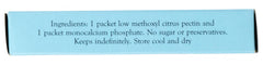 Pomonas instruction sheet and monocalcium phosphate packet displayed for correct usage