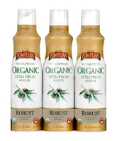 Pompeian front packaging showing robust organic EVOO spray and convenience