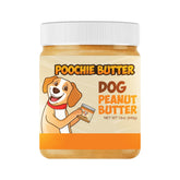 Poochie Butter jar front label showing product and clean ingredients benefit