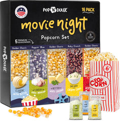 Pop n' Dulge front packaging showing full 16-piece gift set and variety