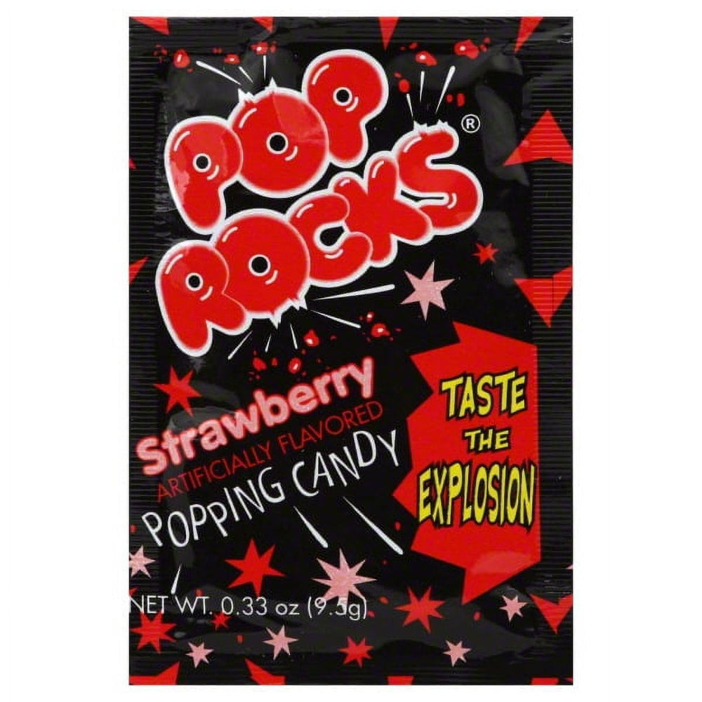 Pop Rocks front packet showing brand and strawberry flavor, great for party use