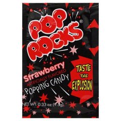 Pop Rocks front packet showing brand and strawberry flavor, great for party use