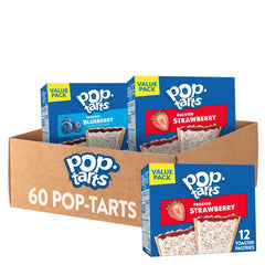 Pop-Tarts front packaging showing value pack and flavors offering convenience
