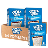 Pop-Tarts front packaging showing Frosted Blueberry variety and quantity, convenient bulk supply