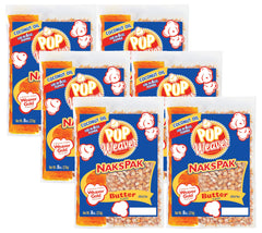 Pop Weaver front packaging showing six butter-flavored coconut oil packs for easy serving