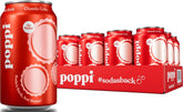poppi Classic Cola front packaging showing 12-pack and vibrant branding for shelf appeal
