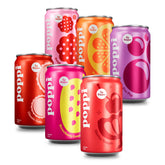 poppi mini stars front packaging showing 12 mini cans and variety benefits