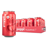 poppi Shirley Temple front packaging showing 12-pack, clear branding and flavor