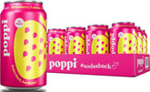 poppi strawberry lemon front packaging showing brand and flavor, inviting refreshment