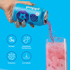 poppi ingredients label close view showing non-GMO and kosher certifications