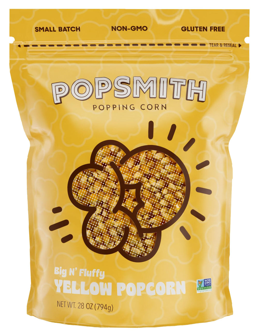 POPSMITH front packaging showing 28oz pouch and clear brand