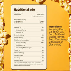 POPSMITH open kit with kernels, butter flavored coconut oil packet, and buttery salt visible