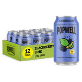 Popwell blackberry lime front packaging showing bold label and can design offering vibrant flavor