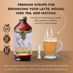 Portland Syrups label close-up highlighting ingredients and authentic French lavender benefit