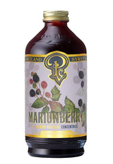Portland Syrups front bottle view showing marionberry syrup and usable pour cap benefit