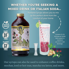 Portland Syrups label close-up highlighting ingredients and artisanal Oregon origin benefit