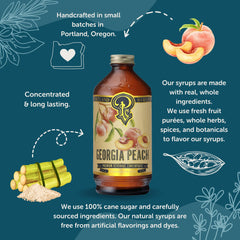 Portland Syrups bottle close-up showing texture and cap detail benefit: visible quality craftsmanship