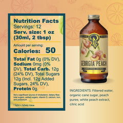 Portland Syrups used in a peach cocktail garnished with mint benefit: cocktail-ready flavor