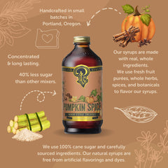 Close-up of syrup texture highlighting smooth concentrated pumpkin spice