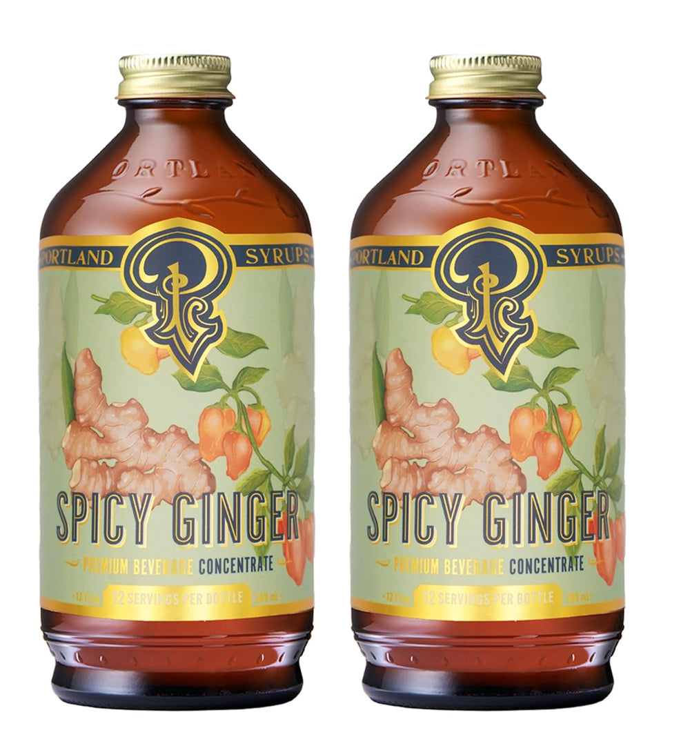 Portland Syrups front packaging showing two 12 oz bottles and bold branding benefit: professional cocktail-ready