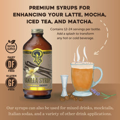 Portland Syrups bottle close-up highlighting cap and rich color for premium look