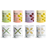 Poshi front packaging showing 24-pack variety for convenient snacking