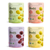 Poshi front packaging showing 24-count variety and convenient pouches