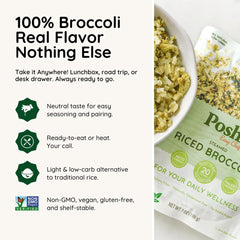 Poshi baby florets detail illustrating natural ingredients and tender bite