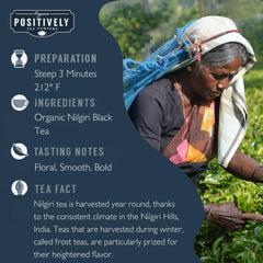 Positively Tea loose Nilgiri FBOP leaves close-up, visible leaf quality and texture benefit