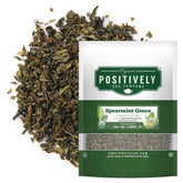 Organic Positively Tea front packaging showing 16 ounce bag and branding benefits