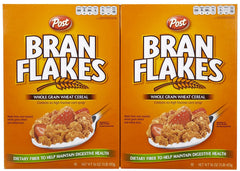 Post bran flakes front packaging showing box branding and weight