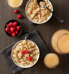 Close-up of Post shredded wheat texture highlighting crunchy whole grain benefit