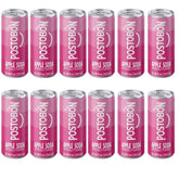 Postobón Manzana front-facing 12-can pack showing vibrant apple soda, great for sharing